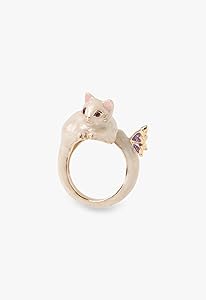 アナスイ　白猫とバラ　リング　猫　ネコ　ねこ ANNA SUI】即対応 白猫モチーフ リング (ANNA SUI/指輪・リング